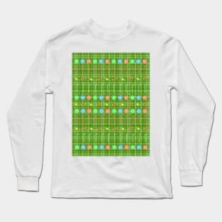 CHRISTMAS Candy On Green Plaid Long Sleeve T-Shirt